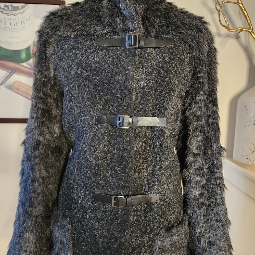🔥Max Studio Faux Fur Wool Jacket - Picture 8 of 17